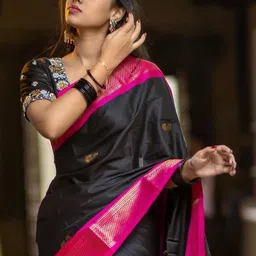 all about you Woven Design Art Silk Handloom Kanjeevaram Saree image 4