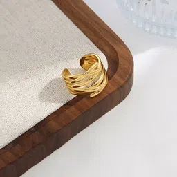 Jewels Galaxy Gold-Plated Anti Tarnish Layerd Finger Ring image 5