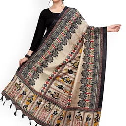 Kemza Ethnic Motifs Printed Madhubani Dupatta With Tassels-picture-29