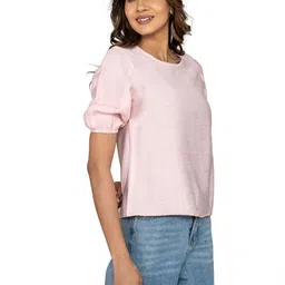 AMADORE Women Synthetic Crepe Solid Tops image 3