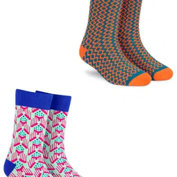 Dynamocks Pack Of 6 Patterned Anti-Microbial Calf-Length Socks image 2