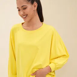 Tokyo Talkies Women Floral Extended Sleeves T-shirt-image-41