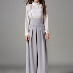 miss mosa by akanksha Alamode By Akanksha Women Grey Statement Suspender Pants Celebrity Favorite Trousers-picture-17