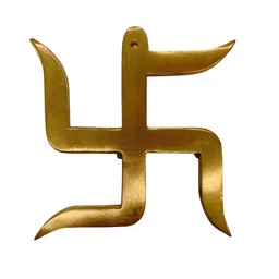 The Spiritual Living Gold Toned Copper Swastik Wall Hanging Decor-picture-19
