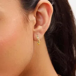 Mia by Tanishq Twisted Charm 14 KT Gold Hoop Earrings - 1.383 g image 3