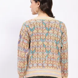 Global Republic Geometric Printed V Neck Pullover image 4
