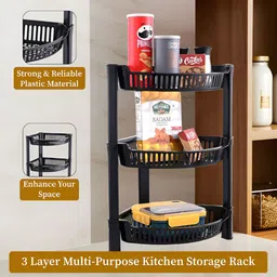 RUBOXA Black & Silver Toned 2 Pieces Kitchen Multi-Utility Organisers image 5