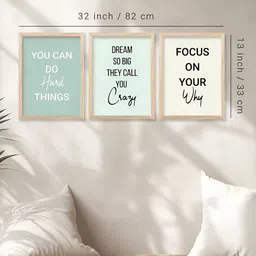 Kotart Green & Black 3 Pieces Motivational Wooden Wall Arts image 3
