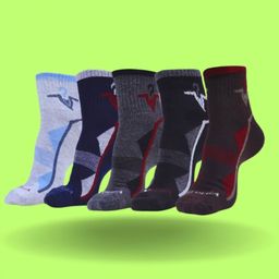 MJE Men Pack Of 5 Patterned Ankle Length Socks-image-28