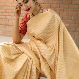 ZILVIRA Woven Design Zari Art Silk Banarasi Saree image 5