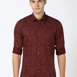 Peter England Casuals Men Spread Collar Floral Printed Cotton Slim Fit Casual Shirt-picture-42