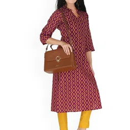 Neelokurti Geometric Printed Mandarin Collar Straight Kurta image 4