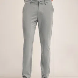 THE BEAR HOUSE Men Slim Fit Chinos Trousers-image-11