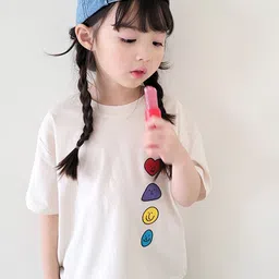 LULU & SKY Girls Mandarin Collar Applique T-shirt-picture-42