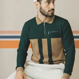 Try This Men Colourblocked Polo Collar Pockets 1 T-shirt-image-98