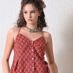 kalamir Zenava by Myntra Women Floral Print Cotton Styled Back Top-picture-12
