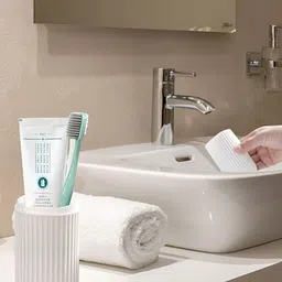 DeoDap Multicoloured 3 pc Capsule Shape Toothbrush Toothpaste Case Holder image 3