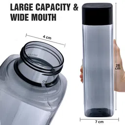 Kuber Industries Black Set of 3 Plastic Solid Water Bottle image 5