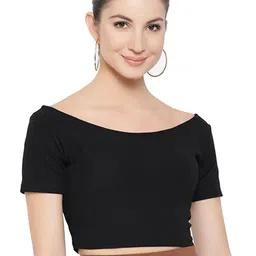 Stars and You Short Sleeves Boat Neck Cotton Fitted Crop top-picture-11