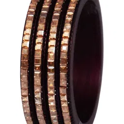 TAJ BRIDAL STORE Set Of 4 Kundan Studded Lac Rajasthani Bangles-picture-23