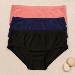 FiveFlag Pack Of 3 Combed Cotton Mid-Rise Hipster Briefs-picture-16