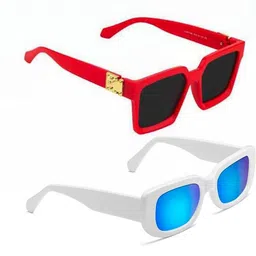 Arzonai Unisex Pack Of 2 Rectangle Sunglasses with UV Protected Lens COMBO-2772-picture-15