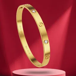 RKB Sales Women Cubic Zirconia Antique Gold-Plated Cuff Bracelet-picture-46