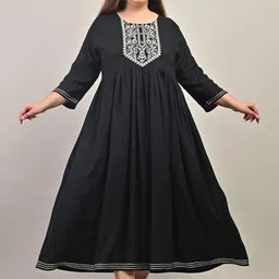 Swasti Black Viscose Rayon Dresses-picture-34