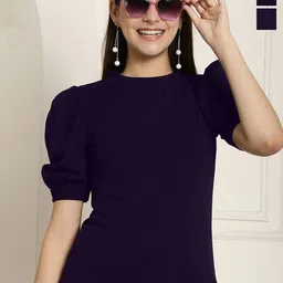 Metronaut Puff Sleeve Peplum Top-picture-25