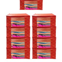 AMAK INC Red Fabric Multi-Utility Wardrobe Organisers-picture-43