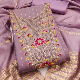 BlissFlair Art Silk Unstitched Dress Material-picture-25