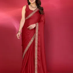 Panzora Embroidered Poly Georgette Saree-image-86