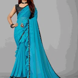 Flip The Style Embellished Sequinned Pure Georgette Saree-picture-34
