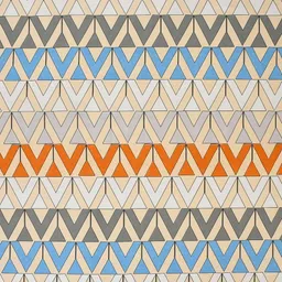 YaAkholic Cream-Coloured & Orange Geometric 210 TC King Bedsheet with 2 Pillow Covers image 3