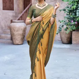 BerMondsey Floral Woven Design Zari Banarasi Silk Saree image 5