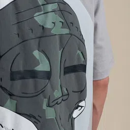 Hallstatt Life Men Graphic Printed Round Neck Cotton Oversized T-shirt image 2