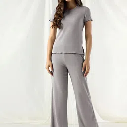 Selvia Round Neck T-Shirt With Trousers Co-Ords-picture-38