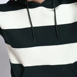 PERCH Men Striped Hooded Sweatshirt image 5