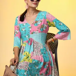 SUFIZA LIFESTYLE Floral Print Fit & Flare Midi Dress-picture-19