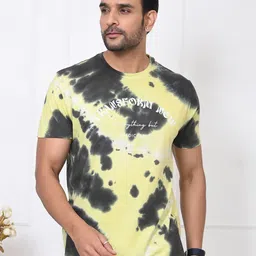 ARBOUR Men Tie and Dye Printed Slim Fit Cotton T-shirt-picture-32