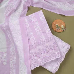 Koskii Floral Printed Thread Work Unstitched Dress Material-image-78