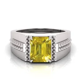 RRVGEM 10.25 KT Silver Yellow Sapphire Adjustable Finger Ring-picture-25
