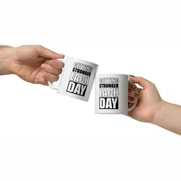 Mr UVD White Typography Printed Ceramic Glossy Mug 350 ml image 4