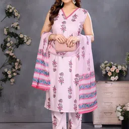 HB VENTURE Women Floral Printed Regular Kurta with Trousers & With Dupatta-picture-10