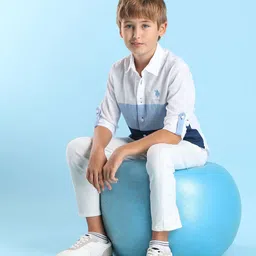U.S. Polo Assn. Kids Boys Classic Opaque Colourblocked Casual Shirt-picture-19