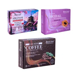 Mexico herbs Set Of 3 Korean Collagen & Coffee Facial Kit - 60 g Each image 1