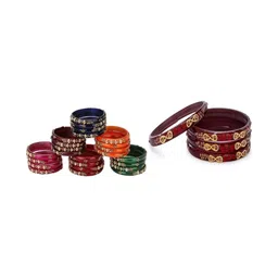 1ST TIME Set Of 28 Stones-Studded Bangles-picture-20