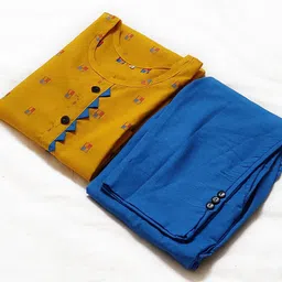 ace collection Women Cotton Blend Kurta Pant Set image 3