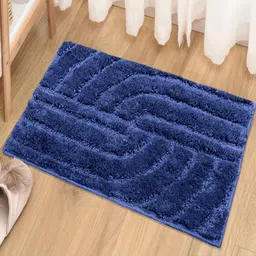 LUXEHOME INTERNATIONAL Navy Blue Textured 1800 GSM Bath Rug-image-62