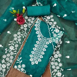 Rangtulika Ethnics Embroidered Organza Unstitched Dress Material-image-63